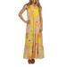 24Seven Comfort Apparel Seraphina Flowy Yellow Maxi Dress