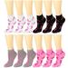 12 Pairs Women's Ankle Socks Assorted Colors Size 9-11 Pink Ribbon Awareness