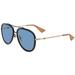 Gucci Ladies Blue Aviator Sunglasses GG0062S01757