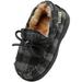 NORTY Toddler Boys Girls Unisex Fleece Plaid Moccasin Slip-on Slipper - Runs 2 Sizes Small 40915-9MUSToddler Grey Buffalo Plaid