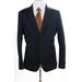 Pre-ownedTheory Mens Twill Notched Collar Two Button Blazer Navy Blue Size 42