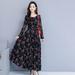 ZEROFEEL Women Dress Maxi Long Vestidos Bohemian floral printed Long sleeve Autumn Beach Robe Femme vacation fashion dresses