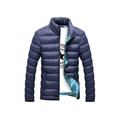 Deals on Gift for Holiday!Men Retro Solid Color Thick Cotton Winter Stand Collar Down Zipper Bomber Jacket Casual Coat
