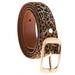 Atralife Belt Women Leopard Print Leather Belt with Alloy Buckle Ladies All Seasons Fashion Buckle Decorative Belt for Denim Pants Shorts Jackets Dresses