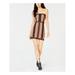 FREE PEOPLE Womens Brown Embroidered Sleeveless Strapless Mini Sheath Cocktail Dress Size 2