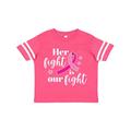 Inktastic Breast Cancer Awareness Her Fight is our fight Toddler Short Sleeve T-Shirt Unisex Football Pink and White 5/6T