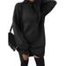 Women's Casual TurtleneckLong Sleeve Loose Baggy Knit Tops Blouses Pullover Tunic Sweater Dress