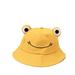 Frog Bucket Hat, Cute Fisherman Hat Cotton Sun Bucket Hat Sun Protection Cap Wide Brim Beach Summer Hat for Women Men Girls Kids (Yellow)