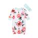 One Opening 2Pcs Baby Girl Boy Floral Swaddle Wrap Blanket Sleeping Bag Headband