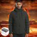 Mid-Ten Mens Electric Heated Jacket with Hooded (10000mAH Battery Included) Washable Unisex Winter Body Warmer Women Heating Coat Clothing Heated Outwear Full Zip Down Cotton Jacket