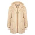 Winter Savings!New Women Autumn Winter Hoodie Hooded coat Casual Hooded Pocket Fleece Plush Solid Color Length sleeve Plush Coat Jacket