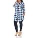 White Mark Women's Plus Size Plaid Tunic Top