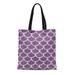 SIDONKU Canvas Tote Bag Mermaid Tail Fish Skin Tillable for Girl Swimwear Purple Reusable Shoulder Grocery Shopping Bags Handbag