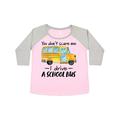 Inktastic You Dont Scare Me- I Drive a School Bus Adult Women's Plus Size T-Shirt Female Baseball Pink and Heather 2X