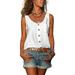 Women Cami Tunic Tops Button Down Vest Tank Tops Sleeveless Summer Ladies Chiffon Button Up Basic T Shirts Top Blouse