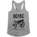 AC/DC Hard Rock Band Music Group About To Rock Album Womens Grey Tank Top Tee