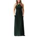 Women's Casual Crewneck Solid Color Sleeveless Pocket Maxi Dress Fashion Dresses Pocket Sexy Long Dress