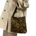 Saient Ladies' new fashion all-match shoulder bag handbag, printed leopard print lightweight small square bag, casual all-match shoulder bag wallet