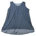 Calvin Klein Womens Plus Size Slub Jersey Criss Cross Tank Blue 3X