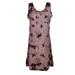 Mogul Women Tank Dress Brown Tie Dye Summer Bohemian Midi Dresses M