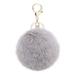 Jocestyle Fluffy Fur Pom Keychains Toys Soft Faux Rex Rabbit Fur Ball Pendant (Gray)
