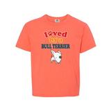 Inktastic Bull Terrier Dog Lover Pet Gift Teen Short Sleeve T-Shirt Unisex Retro Heather Coral L