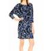 Nine West NEW Blue White Black Womens 4 Abstract Jersey Blouson Dress