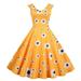 Women Sleeveless 1950s Housewife Evening Party Prom Dress