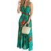 Summer Sundress for Womens Sleeveless Floral Maxi Dress Hawaiian Tropical Dress Holiday Summer V-neck Dress