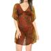 HAPPY BAY Women's Midi Kaftan Night Gown Swimsuit Cover Up Dress Hand Tie Dye