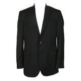 Stafford Mens Black Wool Single Breasted Double Button Notched Lapel Blazer 40L