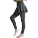 Avamo Women 2 in 1 Yoga Culottes Leggings Tummy Control Fake Two Piece Pants and Skirts for Skating Golf Workout