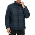 LELINTA Men's Big &Tall Packable Down Jacket Lightweight Weatherproof Winter Coat Insulated Puffer Jacket, Plus Size Black Blue