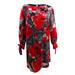 Taylor Women's Plus Size Floral Flocked Velvet Shift Dress