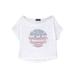 Lori Jane Big Girls White Rhinestone Patriotic T-Shirt 6-16