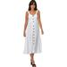 ellos Women's Plus Size Button-Front A-Line Dress