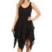 Sakkas Samsa Women's Sleeveless Casual Boho Flared Pixi Stonewashed Midi Dress - Black - S-M