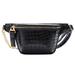 Mojoyce Leopard Crossbody Waist Bag Parent Child PU Zip Belt Fanny Pack (Black)