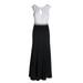Alex Evenings Womens Black Ivory Colorblocked Beaded Waist Evening Gown 4