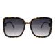 Womens Square Sunglasses Trendy Fashion Minimal Thin Frame UV 400 Tortoise