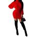 Women Solid Color Knitted Dress, Turtleneck Long Sleeve Bodycon Mini Sweater Dress