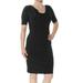 RALPH LAUREN Womens Black Cap Sleeve Cowl Neck Above The Knee Sheath Cocktail Dress Size 2