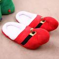 Women Men Winter Slippers Christmas Elf Slippers Soft Warm Fleece Indoor Slip-on Flats Couple Children Casual Shoes