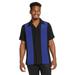 9 Crowns Men's Retro Bowling Bahama Camp Button-Down Shirt (Black/Blue, X-Large)