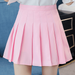 Gueuusu Female Skirt, Solid Color High Waist Pleated Skirt Mini Dress Leisure Wear for Women