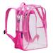 Clear w/ Pink Trim 15 Inch Backpack