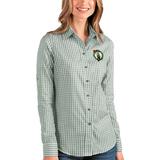 Boston Celtics Antigua Women's Structure Button-Up Long Sleeve Shirt - Green/White