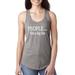 People Not A Big Fan Antisocial Humor Ladies Racerback Tank Top, Heather Grey, Small