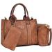 Dasein 3PCS Middle Studded Tote Handbag with Detachable Organizer Bag