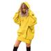 Plus Size S-XXXXXL Women Long Sleeve Hooded Pockets Pullover Hoodie Dress Tunic Sweatshirt Autumn Winter Long Hooded Tops